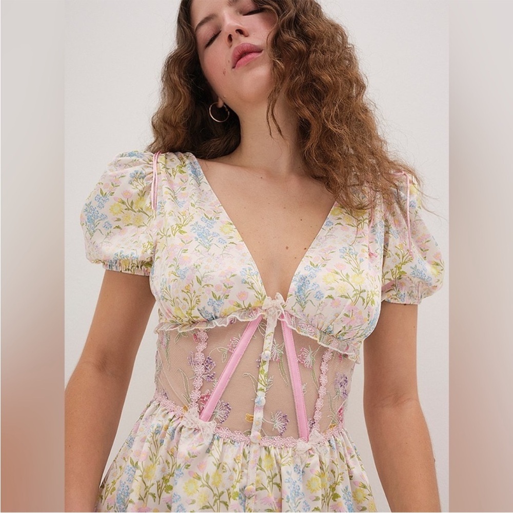 FOR LOVE & LEMONS Glitter Garden Cap Sleeve Dress - Picture 4 of 14